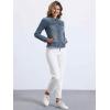 imageAllegra K Casual Denim Jacket for Womens Classic Stand Collar Long Sleeve Jean JacketVintage Blue