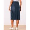 imageAllegra K Casual Denim Skirt for Womens High Waist Split Back Pockets Midi Jean SkirtsBlack Blue