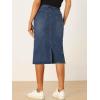imageAllegra K Casual Denim Skirt for Womens High Waist Split Back Pockets Midi Jean SkirtsBlue