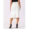 imageAllegra K Casual Denim Skirt for Womens High Waist Split Back Pockets Midi Jean SkirtsCream White