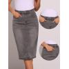imageAllegra K Casual Denim Skirt for Womens High Waist Split Back Pockets Midi Jean SkirtsGrey