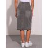 imageAllegra K Casual Denim Skirt for Womens High Waist Split Back Pockets Midi Jean SkirtsGrey