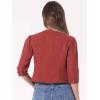 imageAllegra K Denim Jacket for Womens Collarless 2025 Cardigan 34 Sleeve Crop Jean JacketsBrick Red