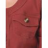 imageAllegra K Denim Jacket for Womens Collarless 2025 Cardigan 34 Sleeve Crop Jean JacketsBrick Red