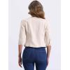 imageAllegra K Denim Jacket for Womens Collarless 2025 Cardigan 34 Sleeve Crop Jean JacketsCream