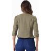 imageAllegra K Denim Jacket for Womens Collarless 2025 Cardigan 34 Sleeve Crop Jean JacketsField Grey