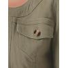 imageAllegra K Denim Jacket for Womens Collarless 2025 Cardigan 34 Sleeve Crop Jean JacketsField Grey