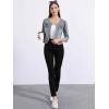 imageAllegra K Denim Jacket for Womens Collarless 2025 Cardigan 34 Sleeve Crop Jean JacketsGray