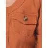 imageAllegra K Denim Jacket for Womens Collarless 2025 Cardigan 34 Sleeve Crop Jean JacketsOrange