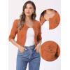 imageAllegra K Denim Jacket for Womens Collarless 2025 Cardigan 34 Sleeve Crop Jean JacketsOrange