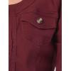 imageAllegra K Denim Jacket for Womens Collarless 2025 Cardigan 34 Sleeve Crop Jean JacketsPurple Red