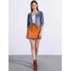 imageAllegra K Denim Jacket for Womens Collarless 2025 Cardigan 34 Sleeve Crop Jean JacketsWashed Blue