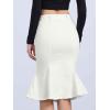 imageAllegra K Denim Jean Skirt for Womens High Waist Bodycon Ruffles Fishtail SkirtsWhite