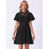 imageAllegra K Gothic Dress for Women Halloween Party Dress with Lace Mock Neck ALine Vintage Cocktail DressesBlack