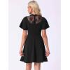 imageAllegra K Gothic Dress for Women Halloween Party Dress with Lace Mock Neck ALine Vintage Cocktail DressesBlack