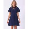 imageAllegra K Gothic Dress for Women Halloween Party Dress with Lace Mock Neck ALine Vintage Cocktail DressesDark Blue