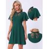 imageAllegra K Gothic Dress for Women Halloween Party Dress with Lace Mock Neck ALine Vintage Cocktail DressesDark Green
