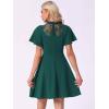 imageAllegra K Gothic Dress for Women Halloween Party Dress with Lace Mock Neck ALine Vintage Cocktail DressesDark Green
