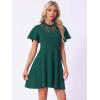 imageAllegra K Gothic Dress for Women Halloween Party Dress with Lace Mock Neck ALine Vintage Cocktail DressesDark Green