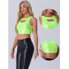 imageAllegra K Metallic Crop Top for Womens Sleeveless Cut Out Party Clubwear Holographic Tank TopsShiny Green