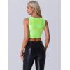 imageAllegra K Metallic Crop Top for Womens Sleeveless Cut Out Party Clubwear Holographic Tank TopsShiny Green