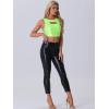imageAllegra K Metallic Crop Top for Womens Sleeveless Cut Out Party Clubwear Holographic Tank TopsShiny Green