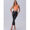 imageAllegra K Metallic Crop Top for Womens Sleeveless Cut Out Party Clubwear Holographic Tank TopsShiny Orange