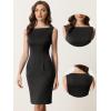 imageAllegra K Sheath Dress for Womens Business Teacher Sleeveless Boat Neck Professional Office DressesBlack