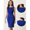 imageAllegra K Sheath Dress for Womens Business Teacher Sleeveless Boat Neck Professional Office DressesBlue
