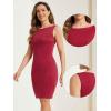 imageAllegra K Sheath Dress for Womens Business Teacher Sleeveless Boat Neck Professional Office DressesBurgundy