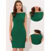 imageAllegra K Sheath Dress for Womens Business Teacher Sleeveless Boat Neck Professional Office DressesDark Green
