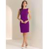 imageAllegra K Sheath Dress for Womens Business Teacher Sleeveless Boat Neck Professional Office DressesDark Purple