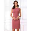 imageAllegra K Sheath Dress for Womens Business Teacher Sleeveless Boat Neck Professional Office DressesDark Red