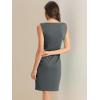 imageAllegra K Sheath Dress for Womens Business Teacher Sleeveless Boat Neck Professional Office DressesGrey