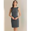 imageAllegra K Sheath Dress for Womens Business Teacher Sleeveless Boat Neck Professional Office DressesGrey