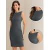 imageAllegra K Sheath Dress for Womens Business Teacher Sleeveless Boat Neck Professional Office DressesGrey