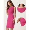 imageAllegra K Sheath Dress for Womens Business Teacher Sleeveless Boat Neck Professional Office DressesHot Pink