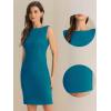 imageAllegra K Sheath Dress for Womens Business Teacher Sleeveless Boat Neck Professional Office DressesLake Green