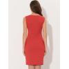 imageAllegra K Sheath Dress for Womens Business Teacher Sleeveless Boat Neck Professional Office DressesOrange