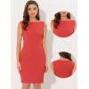 imageAllegra K Sheath Dress for Womens Business Teacher Sleeveless Boat Neck Professional Office DressesOrange