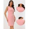 imageAllegra K Sheath Dress for Womens Business Teacher Sleeveless Boat Neck Professional Office DressesPink