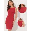 imageAllegra K Sheath Dress for Womens Business Teacher Sleeveless Boat Neck Professional Office DressesRed