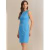 imageAllegra K Sheath Dress for Womens Business Teacher Sleeveless Boat Neck Professional Office DressesSky Blue