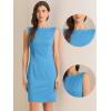 imageAllegra K Sheath Dress for Womens Business Teacher Sleeveless Boat Neck Professional Office DressesSky Blue