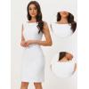 imageAllegra K Sheath Dress for Womens Business Teacher Sleeveless Boat Neck Professional Office DressesWhite