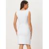 imageAllegra K Sheath Dress for Womens Business Teacher Sleeveless Boat Neck Professional Office DressesWhite