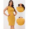 imageAllegra K Sheath Dress for Womens Business Teacher Sleeveless Boat Neck Professional Office DressesYellow