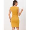imageAllegra K Sheath Dress for Womens Business Teacher Sleeveless Boat Neck Professional Office DressesYellow