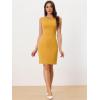 imageAllegra K Sheath Dress for Womens Business Teacher Sleeveless Boat Neck Professional Office DressesYellow