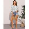 imageAllegra K Tops for Womens Summer Boho V Neck Print Chiffon Top Smocked Batwing Dolman Sleeve BlousesWhite Black